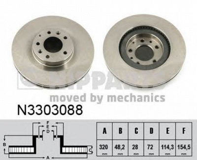NIPPARTS n3303088 -  Тормозной диск