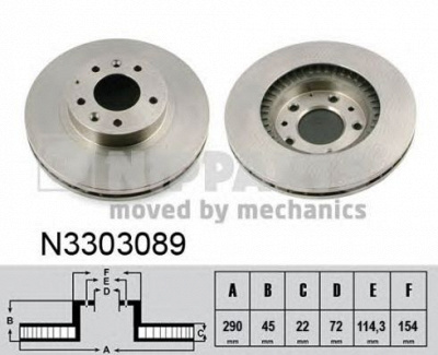NIPPARTS n3303089 -  Тормозной диск