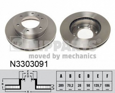 NIPPARTS n3303091 -  Тормозной диск