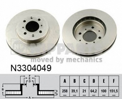 NIPPARTS n3304049 -  Тормозной диск