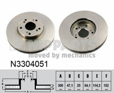 NIPPARTS n3304051 -  Тормозной диск