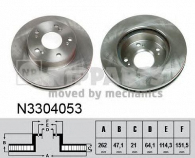 NIPPARTS n3304053 -  Тормозной диск