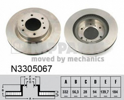 NIPPARTS n3305067 -  Тормозной диск