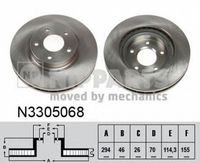 NIPPARTS n3305068 -  Тормозной диск