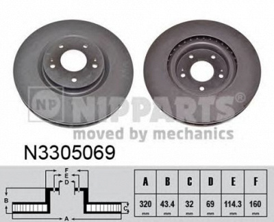 NIPPARTS n3305069 -  Тормозной диск