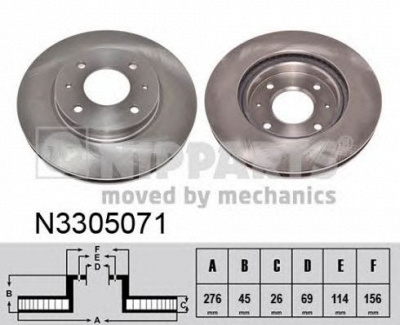 NIPPARTS n3305071 -  Тормозной диск