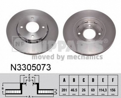 NIPPARTS n3305073 -  Тормозной диск