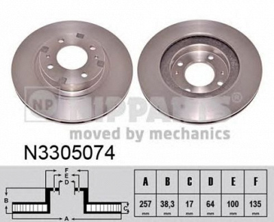 NIPPARTS n3305074 -  Тормозной диск