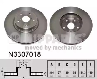 NIPPARTS n3307018 -  Тормозной диск