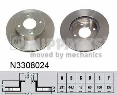 NIPPARTS n3308024 -  Тормозной диск