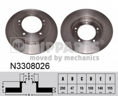 NIPPARTS n3308026 -  Тормозной диск
