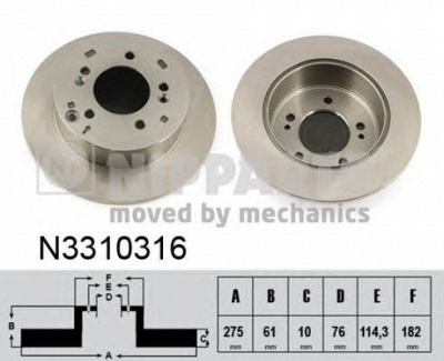 NIPPARTS n3310316 -  Тормозной диск