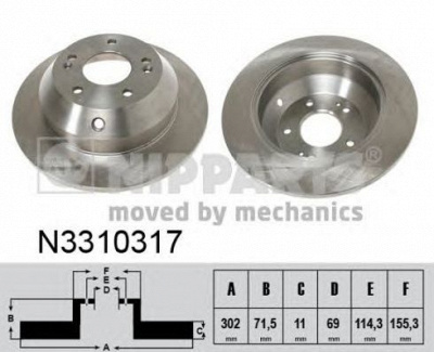 NIPPARTS n3310317 -  Тормозной диск
