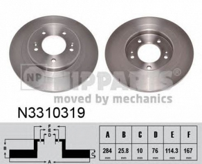 NIPPARTS n3310319 -  Тормозной диск