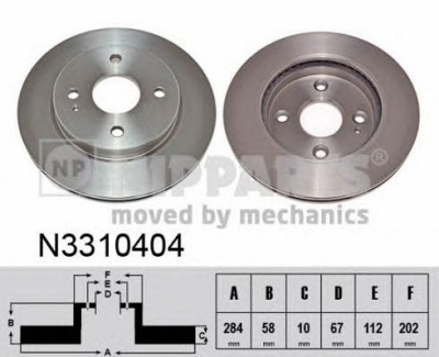 NIPPARTS n3310404 -  Тормозной диск
