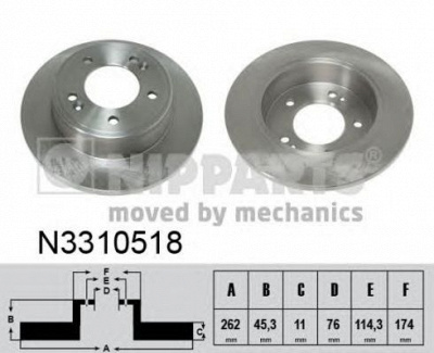 NIPPARTS n3310518 -  Тормозной диск