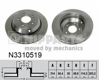 NIPPARTS n3310519 -  Тормозной диск