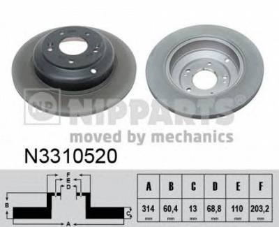 NIPPARTS n3310520 -  Тормозной диск