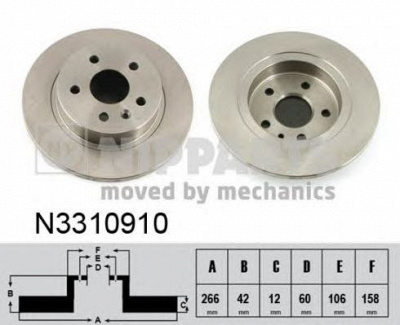 NIPPARTS n3310910 -  Тормозной диск