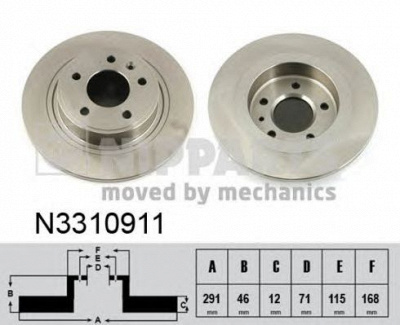 NIPPARTS n3310911 -  Тормозной диск