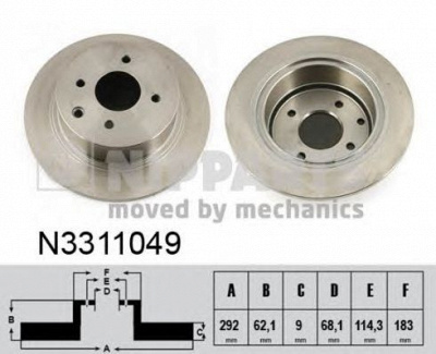 NIPPARTS n3311049 -  Тормозной диск