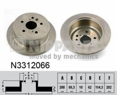 NIPPARTS n3312066 -  Тормозной диск