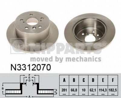 NIPPARTS n3312070 -  Тормозной диск