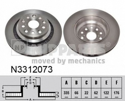 NIPPARTS n3312073 -  Тормозной диск