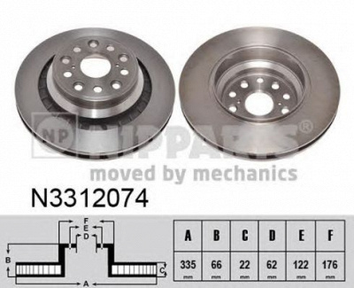 NIPPARTS n3312074 -  Тормозной диск