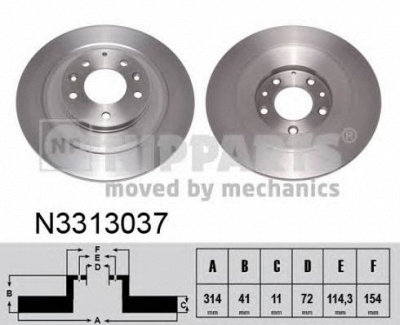 NIPPARTS n3313037 -  Тормозной диск