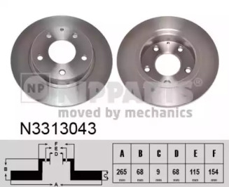 NIPPARTS n3313043 -  Тормозной диск