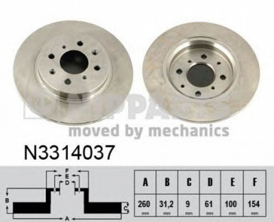 NIPPARTS n3314037 -  Тормозной диск