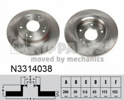 NIPPARTS n3314038 -  Тормозной диск