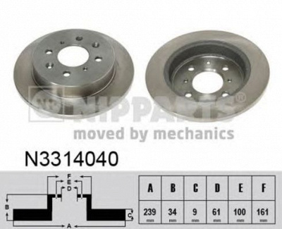 NIPPARTS n3314040 -  Тормозной диск