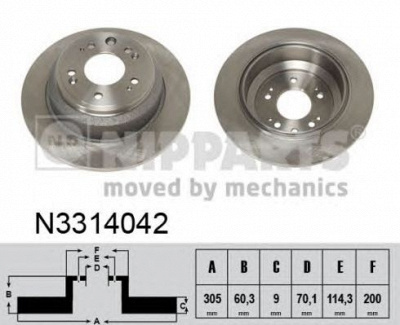 NIPPARTS n3314042 -  Тормозной диск