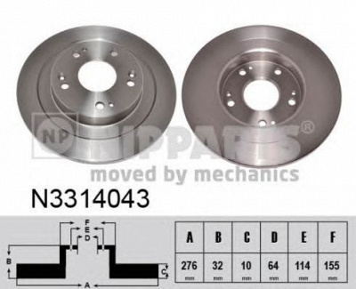 NIPPARTS n3314043 -  Тормозной диск