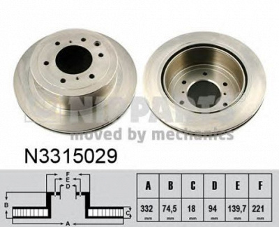 NIPPARTS n3315029 -  Тормозной диск