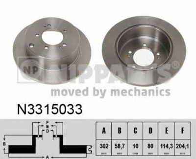 NIPPARTS n3315033 -  Тормозной диск