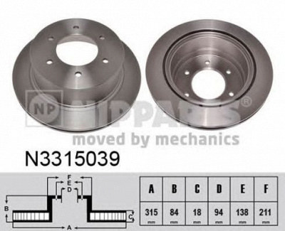 NIPPARTS n3315039 -  Тормозной диск
