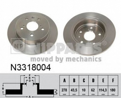 NIPPARTS n3318004 -  Тормозной диск