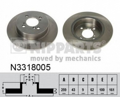 NIPPARTS n3318005 -  Тормозной диск