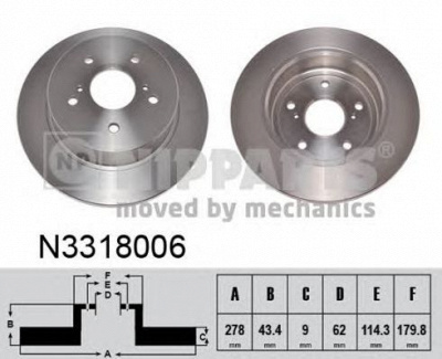 NIPPARTS n3318006 -  Тормозной диск