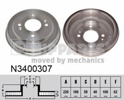 NIPPARTS n3400307 -  Тормозной барабан