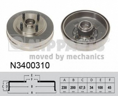 NIPPARTS n3400310 -  Тормозной барабан