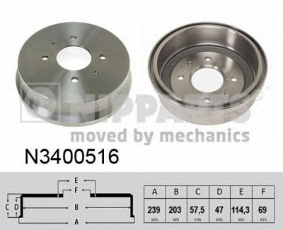 NIPPARTS n3400516 -  Тормозной барабан