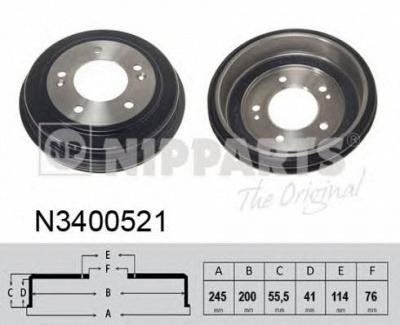 NIPPARTS n3400521 -  Тормозной барабан