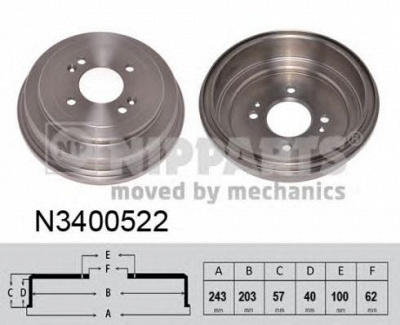 NIPPARTS n3400522 -  Тормозной барабан