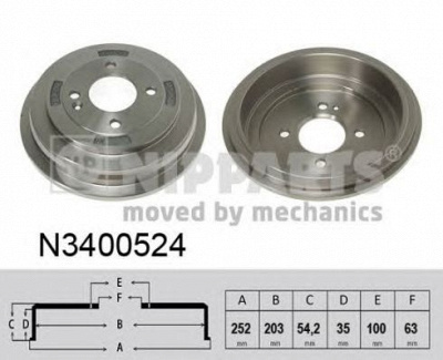 NIPPARTS n3400524 -  Тормозной барабан