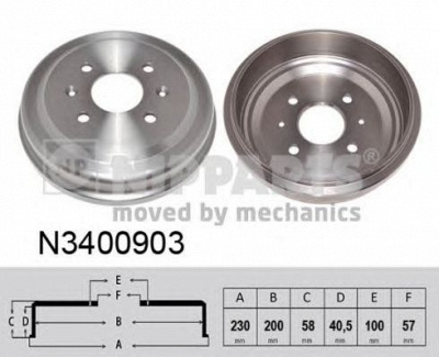 NIPPARTS n3400903 -  Тормозной барабан