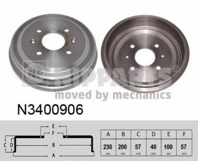 NIPPARTS n3400906 -  Тормозной барабан
